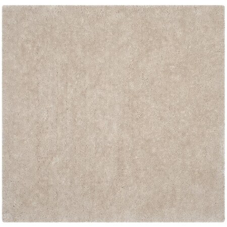 Flowers First 6 x 6 ft. Square Luxe Shag Hand Tufted Rug, Bone FL2115284